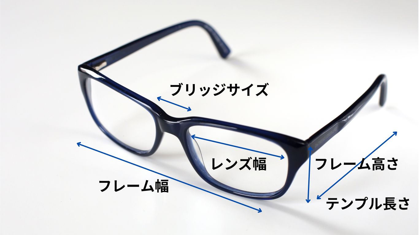 メガネのサイズ表
